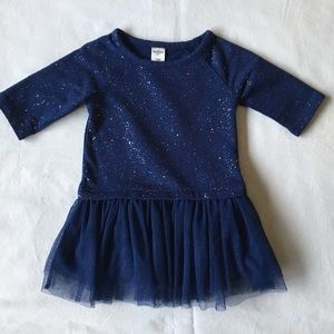 Oshkosh Dress Size 18 Months Tutu Skirt Navy Blue Sparkles on top worn once EUC